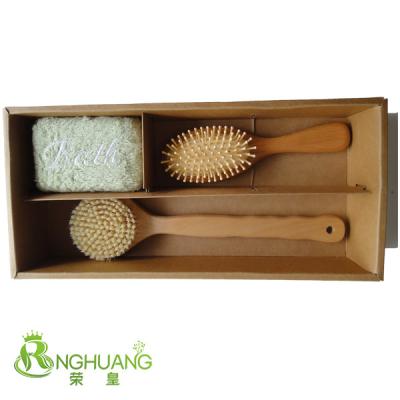 China Blood circle stimilute promotion gift set bath natural wood brush for sale