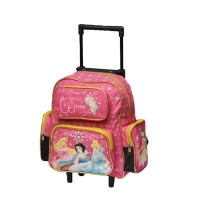 China Lovely Anti-theft Cartoon Children Trolley Pink School Bag For Girls Backpack for sale