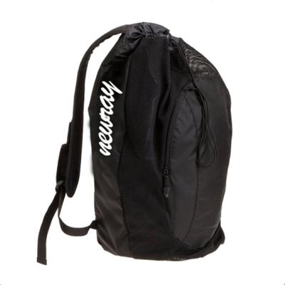 China Custom High Quality 600D Polyester Black Sports Drawstring Backpack For Gym Yoga Travel Luggage Camping Bag for sale