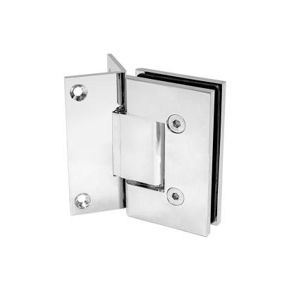 China Easy Installation Square Cambered Surface Adjust 90 Degree Heavy Duty Zinc Alloy Brass Shower Screen Glass Door Pivot Hinges For Glass Door for sale