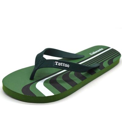 China 2021 Fashion Trend Printing New Logo Flat Soft Men Flip Flops for sale