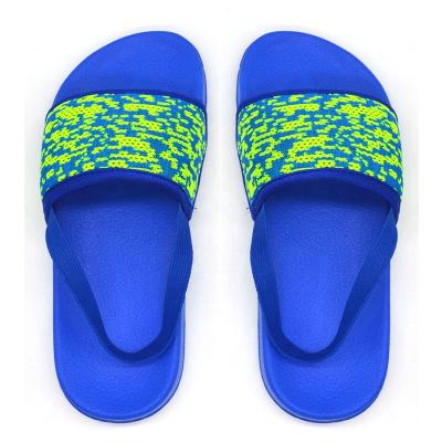 China Lightweight Boys EVA Sole Elastic Ribbons Sandals with Fabric Strap Kids Sliders for sale