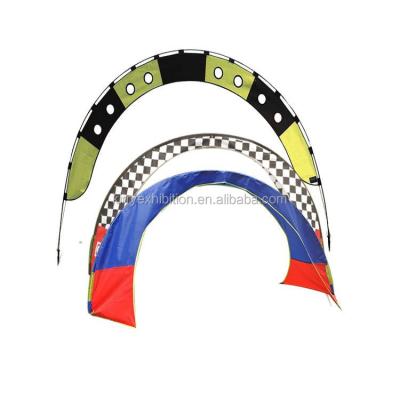 China Custom Hanging Chinese 300D Fiberglass Pole Racing Arch Door Banner Haitian Advertising Flag for sale