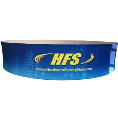 China Easily Install Custom Printing Advertising Round Ceiling Hanging Banner With Custom Printed Stretch Fabric For Trade Show for sale