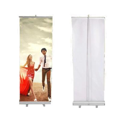 China Cheap Aluminum Display System 80 *200cm Roll Banner Economic Stand With Plastic Side Panel for sale