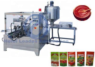 China Ketchup / Tomato Paste Rotary Premade Pouch Packing Machine 1500G With Single Dose for sale