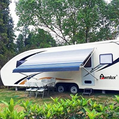 China Motorhome RV Trailer Camper Outside Heavy Duty Sun Shade RV Tent Fabric Replacement Vinyl Patio Tent Fabric for sale