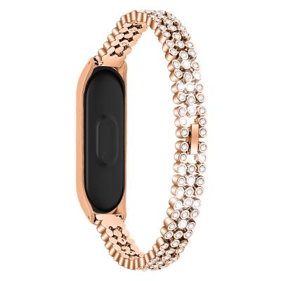 China Amazon Comfortable and Eco-friendly Luxury Shinny Metal Cuff Bracelet Bands Strap with Case for Xiaomi MI Band Mi3 Mi4 for sale