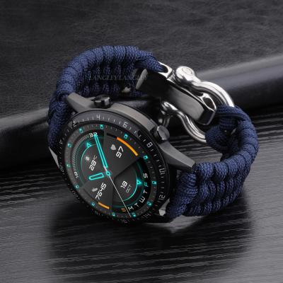 China Breathable Nylon Watch Band For Samsung Galaxy Watch 3 41mm 45mm Band 42mm 46mm Strap For Huawei GT 2 Adjustable 42mm Buckle Rope Strap for sale