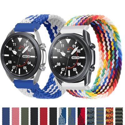 China Water Resistant 20mm Braided Loop Solo Watch Bands 22mm For Samsung Galaxy Watch 3 2 Speed ​​S3 Pro Wristband Huawei Gt2 Active Watch Strap for sale