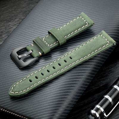 China Water Resistant 20mm Crazy Horse Genuine Leather 22mm Watch Band For Huawei Amazfit Huawei Samsung Galaxy Active2 46mm 42mm Watch Strap for sale