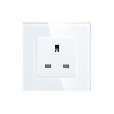 China Black White Gold Standard 13A Residential / General Purpose UK Crystal Panel UK Wall Socket With Ground Wire UK Plug for sale