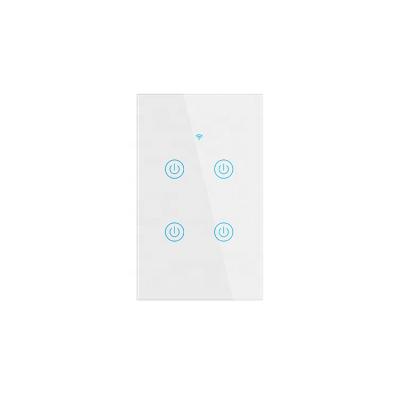 China Residential four band zigbee switch tempered glass 110-240v switch for USA and Australia switch can be used in US/AU/TH/ vertical navigation for sale