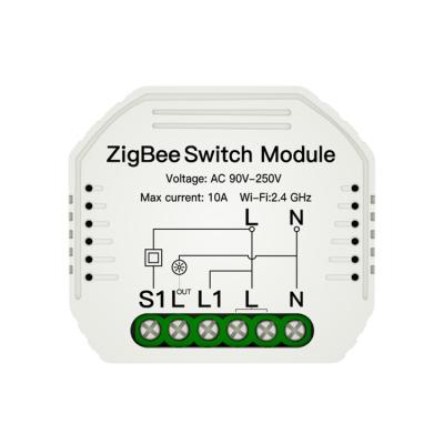 China 1 Gang 10A Plastic Circuit Breaker Connect to Zigbee&RF433 Support Timer Setting App Remote and Voice Control for sale