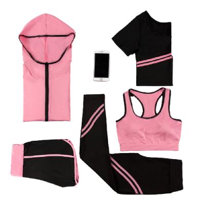 China Breathable 2021 5 Piece Yoga Sports Yoga Wear Wear Activewear Girl Yoga Wear Set Women for sale