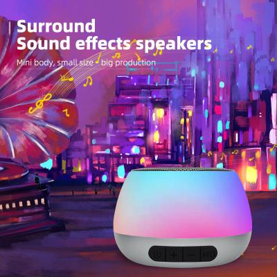 China Mini Aisuo Boom Sound Quality Aoboco Speaker Round Shape Warngra LED Flashing Light Night Light Wireless Speaker for sale