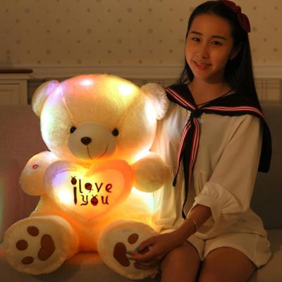 China High Quality Glowing 50cm LED Plush Teddy Bear Plush Toy Love Valentine's Day Gift For Mate Dolls Support Toy Led Teddy Bear for sale