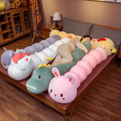 China 2021 Custom Plush Pillow Girl's Bed Pig Unicorn Doll Dinosaur Plush Toy Long Sleeping Stuffed Animal Doll for sale