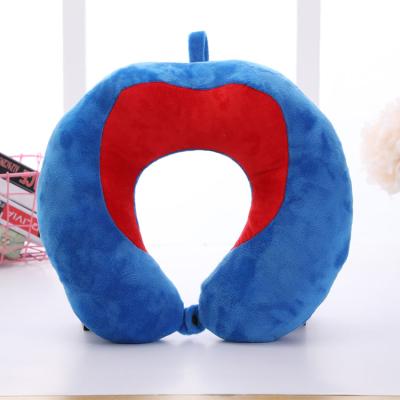 China New Coral Velvet Double Color Memory Foam Neck Pillow U-Shape Travel Memory Foam Spliced ​​Plush U-Shape Pillow for sale