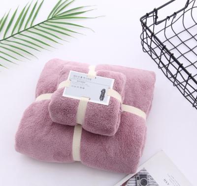 China 2021 Hot Custom Blanket Bath Towel Soft Absorbent Velvet High Density Coral Set Safe For Children Cotton 2021 for sale