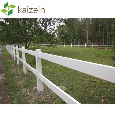 China Easily Assembled Durable PVC 2 Rails Safety Plastic Horse Fence for sale