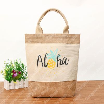 China Eco Recyclable Waterproof Reusable Hessian Tote Jute Shopping Bags for sale