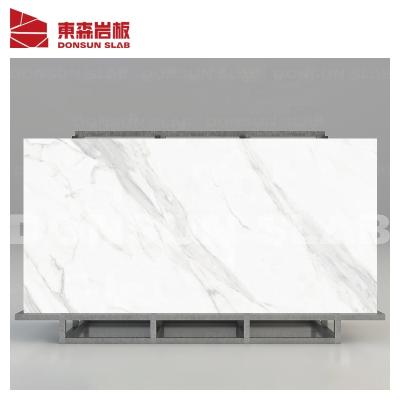 China White Glazed Metal Tiles Cararra Decor Polished Flooring Porcelain Slab Marble Large Tile For Living Room With 6 9mm for sale