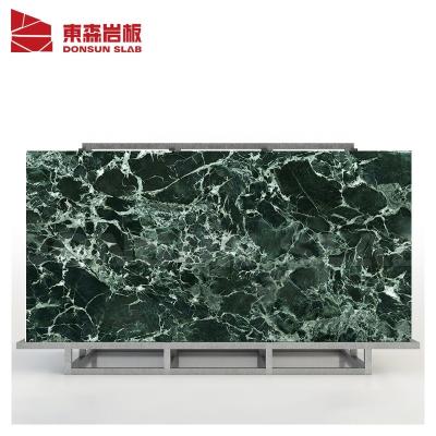 China Metallic Glazed Tiles New Product Large Format Verde Prove Green Marble Porcelain Slabs Floor Flooring for sale