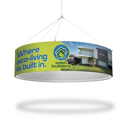 China Promotion Stretched Fabric Hanging Signs Ceiling Hanging Banner for sale