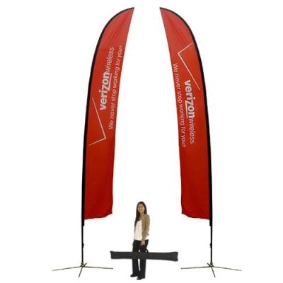 China Advertising Outdoor Promotional Aluminum Advertising Banners Beach Feather Flag for sale