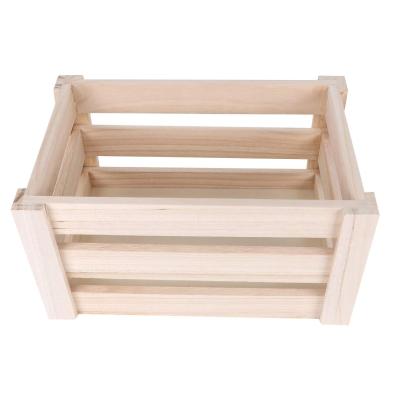 China Eco-friendly supermarket display decoration wooden crate storage box for fruit toy for sale