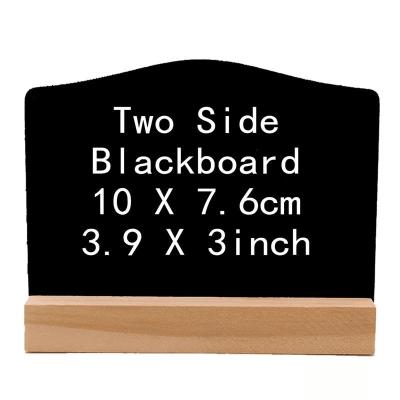 China Small Recyclable Wooden Double Sided Erasable Card Display Blackboard Wooden Base For Kitchen Hotel Home Decor for sale