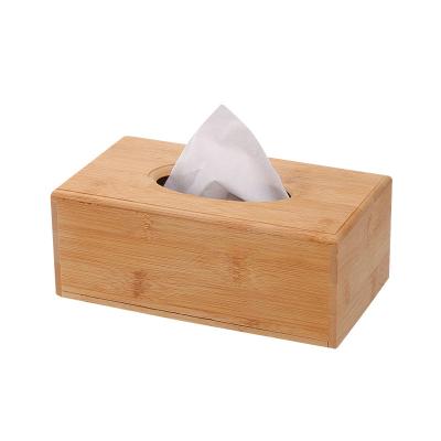 China Eco - Friendly Natural Rectangular Bamboo Wood Tissue Wooden Box Eco - Friendly for sale