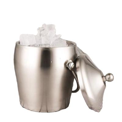 China Viable with scoop lid and handle stainless steel double wall insulated ice bucket for sale