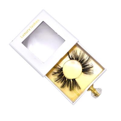 China Wholesale Brand False 3d Mink Eyelash 25mm Double Layer Lashes Deep Clean With Crown Lashes Packaging for sale