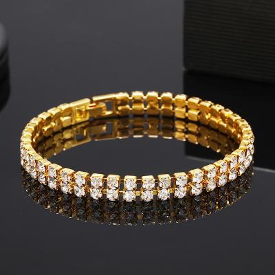 China High Quality Luxury Jewelry Classic Design Around Cubic Diamond Tennis Bangle Iced Out Zircon Bracelet For Men And Women for sale