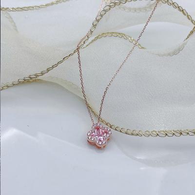 China Hiphop Factory Sale Widely Used Various Fashion Pink Zircon Pendants Necklace for sale