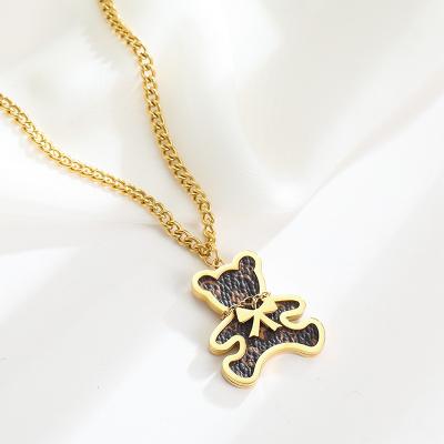 China Hot Selling Hiphop Good Quality Gold Plated Design Necklace Bear Necklace for sale