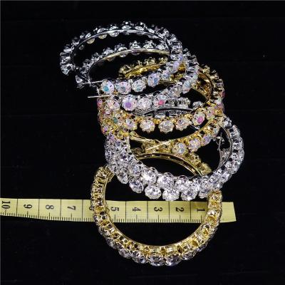 China 2022 High Quality Luxury Diamond Gold Hoop Wedding Statement Hoop Earrings Luxury Rhinestone Hoop Earrings for sale