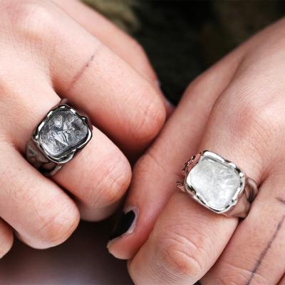 China Supplier Wholesale Hexagonal Crystal Ring Men Vintage Tungsten Carbide Irregular Ring Lead Free Nickel Free for sale