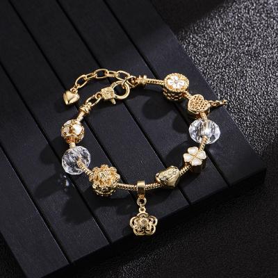 China 2021 High Quality Lucky Charm 14k Gold Bracelet Gold Plated Bracelet For Women Charms For Led Bracelet for sale