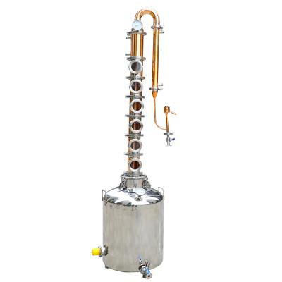 China food & Beverage Factory Product 100L Alcohol Distiller Equipment Alcohol Illegal Mini High Reflux Ever Again Red Copper for sale