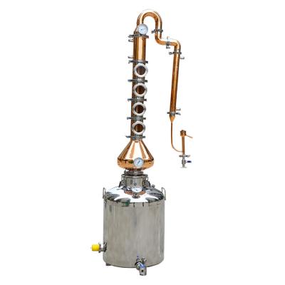 China food & Beverage Factory New 100L Alcohol Distillation Equipment Plants Still Moonshine Distillery With Red Copper for sale