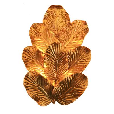 China Modern hot sale luxury wall lamp living room background wall lamp villa aisle aisle lamp light leaves wall lighting for sale