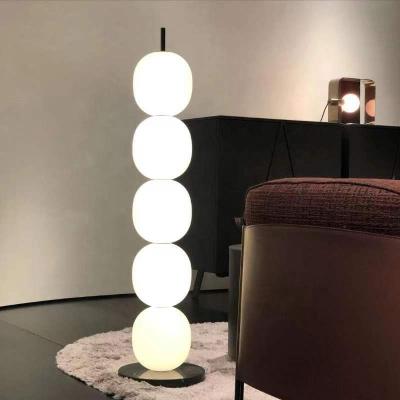 China Modern Minimalist White LED Glass Ball Floor Lamp Style Decorative Table Lamp for sale