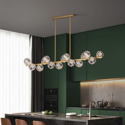 China Modern Light Luxury Copper Strip Crystal Chandelier For Restaurant Goods Hotel Display Lamp for sale