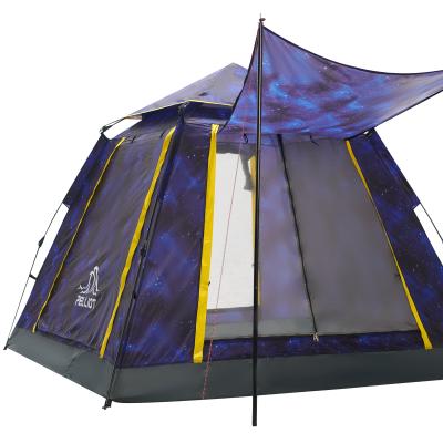 China Straight Bracing Type Camping Tent Backpacking Waterproof Automatic Outdoor Camping Tent With Two Door for sale