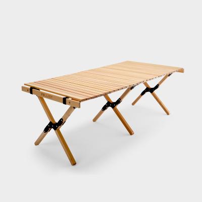 China 2021 Modern Hot Seller Fold Picnic Wood Roll Camping Wooden Table for sale