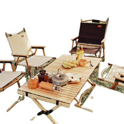 China Modern outdoor camping table folding roll portable beech table for picnic for sale