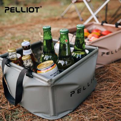 China PVC Mesh PELLIOT Outdoor Foldable Water Basin Portable Travel 14L Bucket for sale